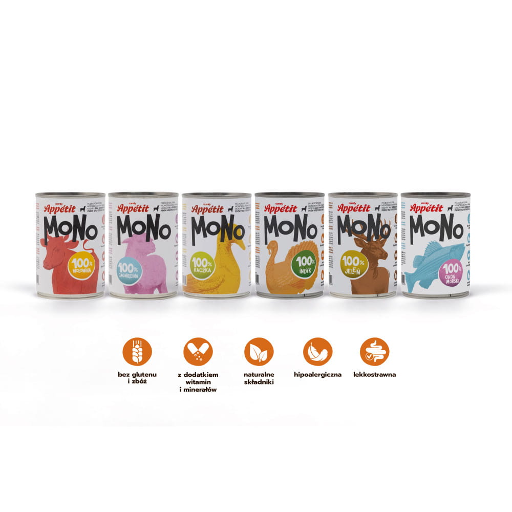 Comfy Appetit Mono Indyk Monoproteinowa Karma Mokra Dla Psa Puszka 400g